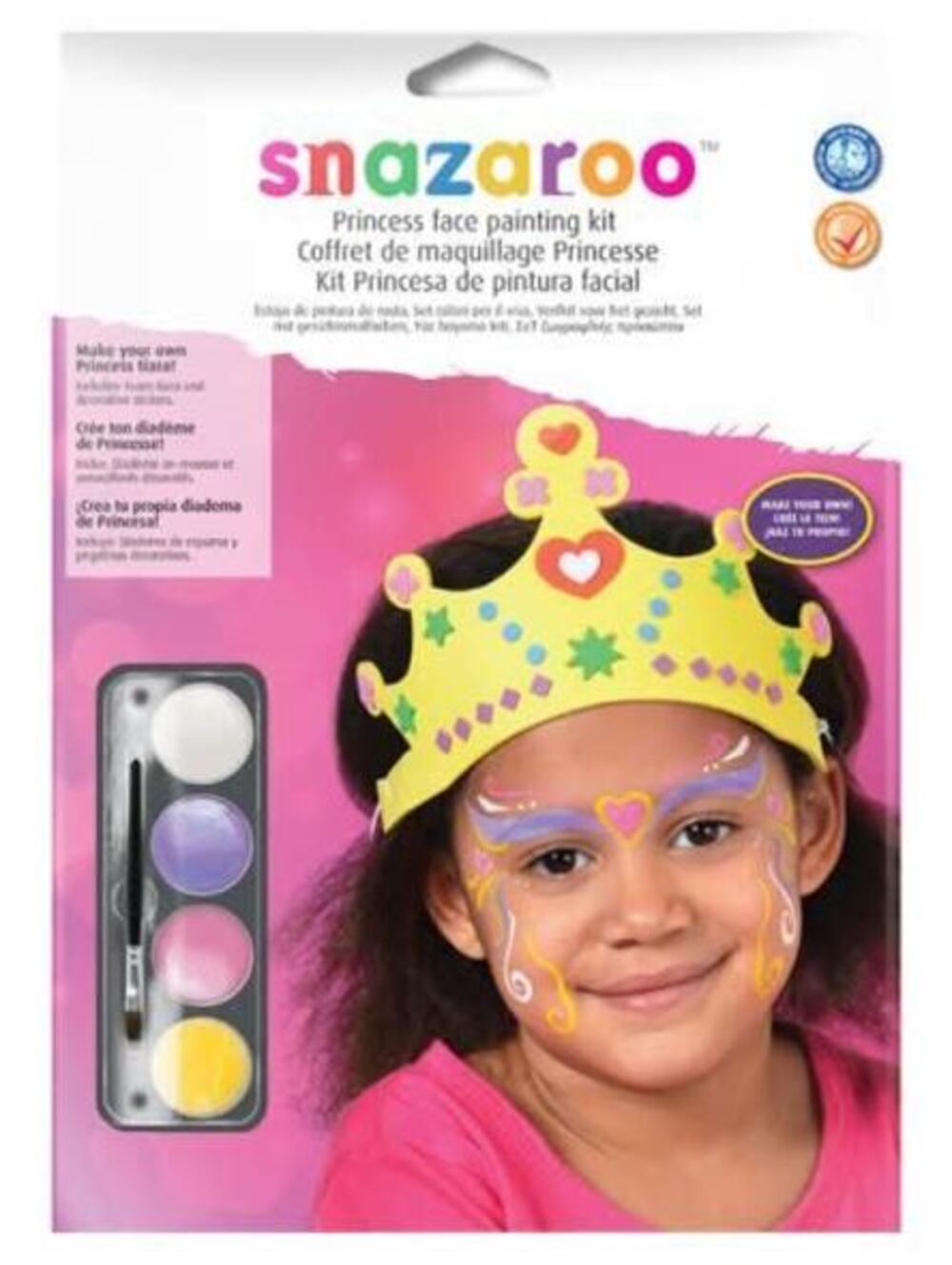 NEW Snazaroo Princess Party Face Painting Kit. Washable, MAKE YOUR OWN TIARA